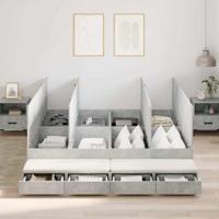 Opbergbedframe Beton Grijs 236.5 x 180 x 31.5 cm Bewerkt hout
