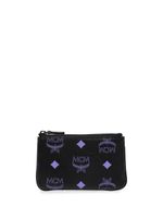 MCM porte-cartes en cuir artificiel à motif monogrammé - Noir