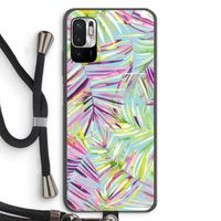 Tropical Palms Blue: Xiaomi Redmi Note 10 5G Transparant Hoesje met koord