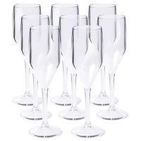 Champagneglas - pakket 48x - transparant - onbreekbaar kunststof - 150 ml - thumbnail