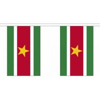 2x Polyester vlaggenlijn van Suriname 3 meter   -