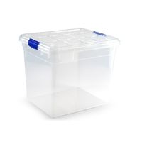 1x Opslagbakken/organizers met deksel 35 liter transparant