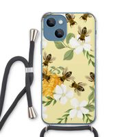 No flowers without bees: iPhone 13 Transparant Hoesje met koord