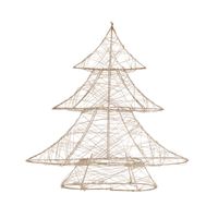 ECD Germany LED-deco kerstboom met 20 warmwitte LED's, 30 cm hoog, gemaakt van metaal, goud, kerstboom met verlichting - thumbnail