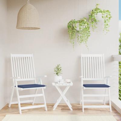 VidaXL Palletkussens 2 st 40x40x4 cm oxford stof marineblauw