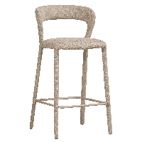 WOOOD Barstoel 'Noble' Geweven stof, kleur Zand (zithoogte 71cm)