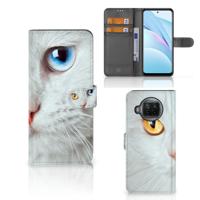 Xiaomi Mi 10T Lite | Telefoonhoesje | Met pasjeshouder | Witte Kat