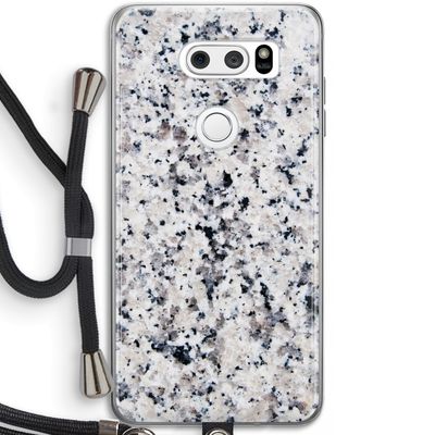 Gespikkelde marmer: LG V30 Transparant Hoesje met koord