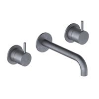 Hotbath Cobber - Wastafelmengkraan - zonder Waste - Laag - Geborsteld Zwart PVD - Inbouw - Messing - V03