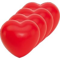 30x Stressballen rood hartjes vorm 8 x 7 cm   -