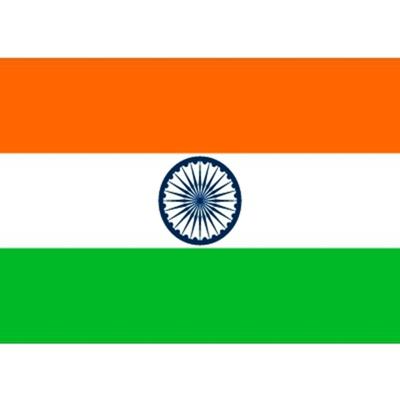 10x Vlag India stickers 10 cm