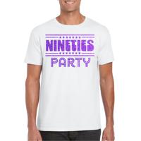 Verkleed T-shirt voor heren - nineties party - wit - jaren 90/90s - themafeest