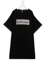 Balmain Kids robe à logo à ornements - Noir