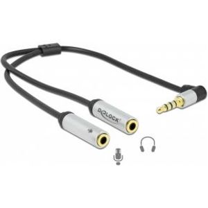 DeLOCK 66437 audio-verdeler Zwart, Zilver