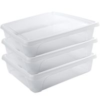 3x Voorraad/vershoudbakjes laag 2 liter transparant 24 x 20 x 6 cm