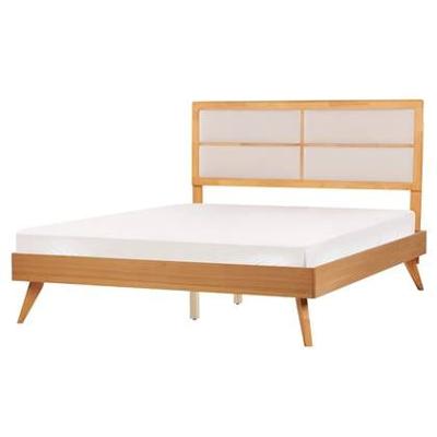 Beliani - POISSY - Tweepersoonsbed - Lichthout - 160 x 200 cm - MDF