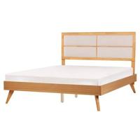Beliani - POISSY - Tweepersoonsbed - Lichthout - 160 x 200 cm - MDF