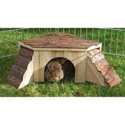 KERBL Natuurhuis met oprit voor knaagdieren - 37x37x16cm