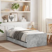 Bedframe met lades betongrijs 75x190 cm Small Single