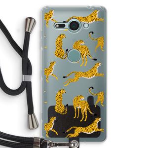 Luipaard: Sony Xperia XZ2 Compact Transparant Hoesje met koord