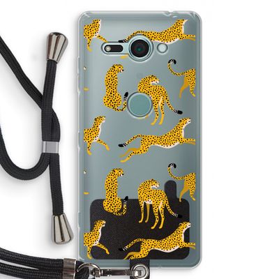 Luipaard: Sony Xperia XZ2 Compact Transparant Hoesje met koord