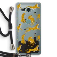Luipaard: Sony Xperia XZ2 Compact Transparant Hoesje met koord