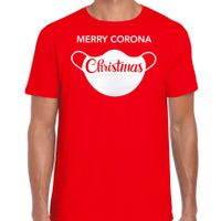 Merry corona Christmas fout Kerstshirt / outfit rood voor heren - thumbnail
