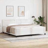 Bedframe met matras met matras Wit 200 x 200 cm Kunstleer