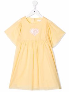 Chloé Kids robe évasée à logo imprimé - Jaune