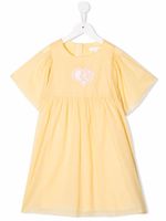 Chloé Kids robe évasée à logo imprimé - Jaune - thumbnail