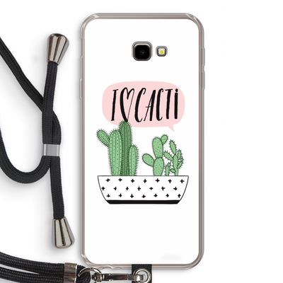 I love cacti: Samsung Galaxy J4 Plus Transparant Hoesje met koord