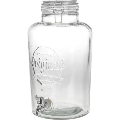Water/Limonade/Drankjes dispenser - Extra groot - Glas - 8 liter - met tapkraantje