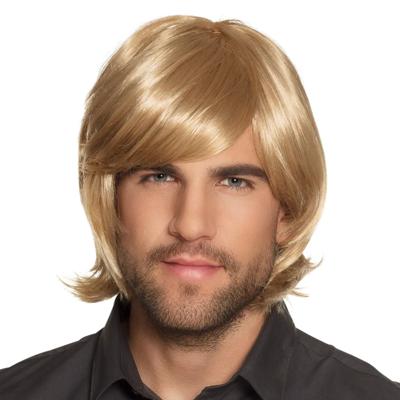 Verkleed pruik - blond - lang haar - heren - herenpruik - carnaval - verkleden - foute pruiken
