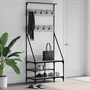 VidaXL Kledingrek met schoenenrek 80x40x184 cm grijs sonoma eikenkleur