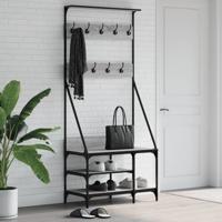 VidaXL Kledingrek met schoenenrek 80x40x184 cm grijs sonoma eikenkleur