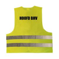 Hoofd BHV vestje / hesje geel met reflecterende strepen voor volwassenen - thumbnail