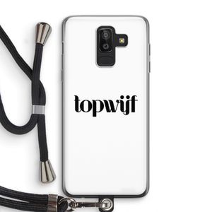 Topwijf Wit: Samsung Galaxy J8 (2018) Transparant Hoesje met koord