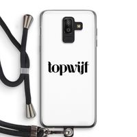 Topwijf Wit: Samsung Galaxy J8 (2018) Transparant Hoesje met koord