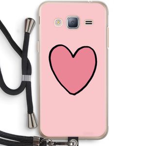 Hartje: Samsung Galaxy J3 (2016) Transparant Hoesje met koord