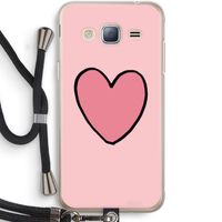 Hartje: Samsung Galaxy J3 (2016) Transparant Hoesje met koord