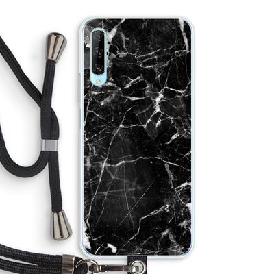 Zwart Marmer 2: Huawei P Smart Pro Transparant Hoesje met koord