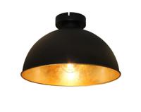 Artdelight Landelijke plafondlamp Curve Ø 31cm zwart met goud PL CURVE ZW-GO