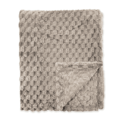 Bedsprei Fluffy Dots - Taupe - 130x160cm Van Byrklund Microvezel - Dekbed-Discounter.nl