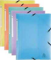 Exacompta Chromaline elastomap met 3 kleppen, met rugetiket, geassorteerde pastelkleuren