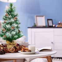 Kunstmatige Besneeuwde Grenen Mini Kerstboom met Dennenappel Decoratie 60cm
