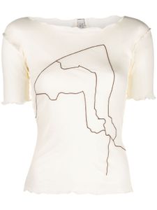 Baserange t-shirt à coutures apparentes - Blanc