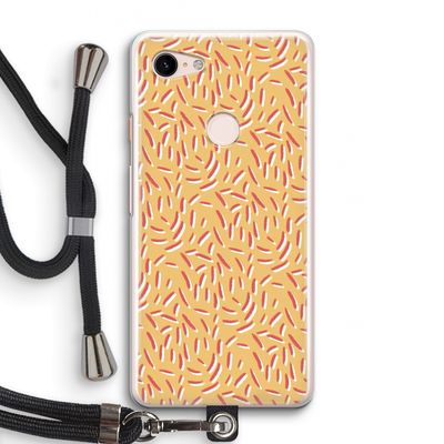 Camouflage: Pixel 3 Transparant Hoesje met koord