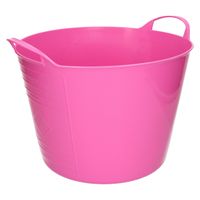 Flexibele emmer - roze - 15 liter - kunststof - 35 x 29 cm - thumbnail