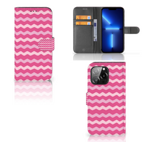 iPhone 13 Pro Telefoon Hoesje Waves Pink - thumbnail