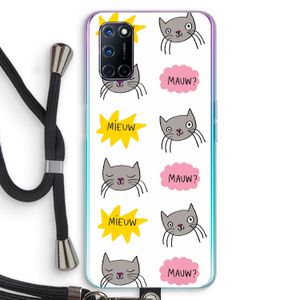 Meow: Oppo A52 Transparant Hoesje met koord